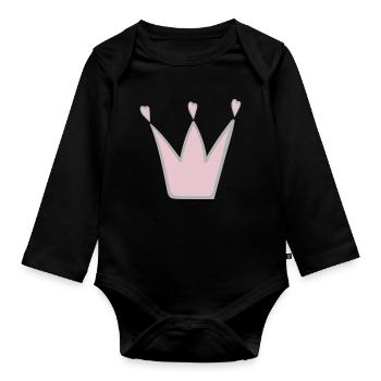 Krone - Baby Bio-Langarm-Body - Schwarz - Vorne