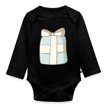 Cadeau - Body Bébé bio manches longues - noir - Devant
