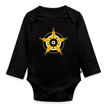Sheriff Stern - Baby Bio-Langarm-Body - Schwarz - Vorne