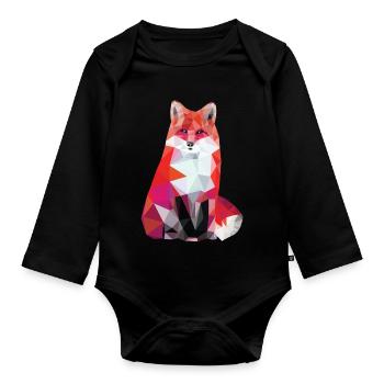 Red Fox - Organic Longsleeve Baby Bodysuit - black - Front