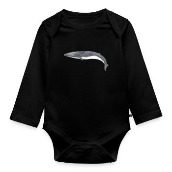 rorquals - rorqual - rorqual commun - Body Bébé bio manches longues - noir - Devant