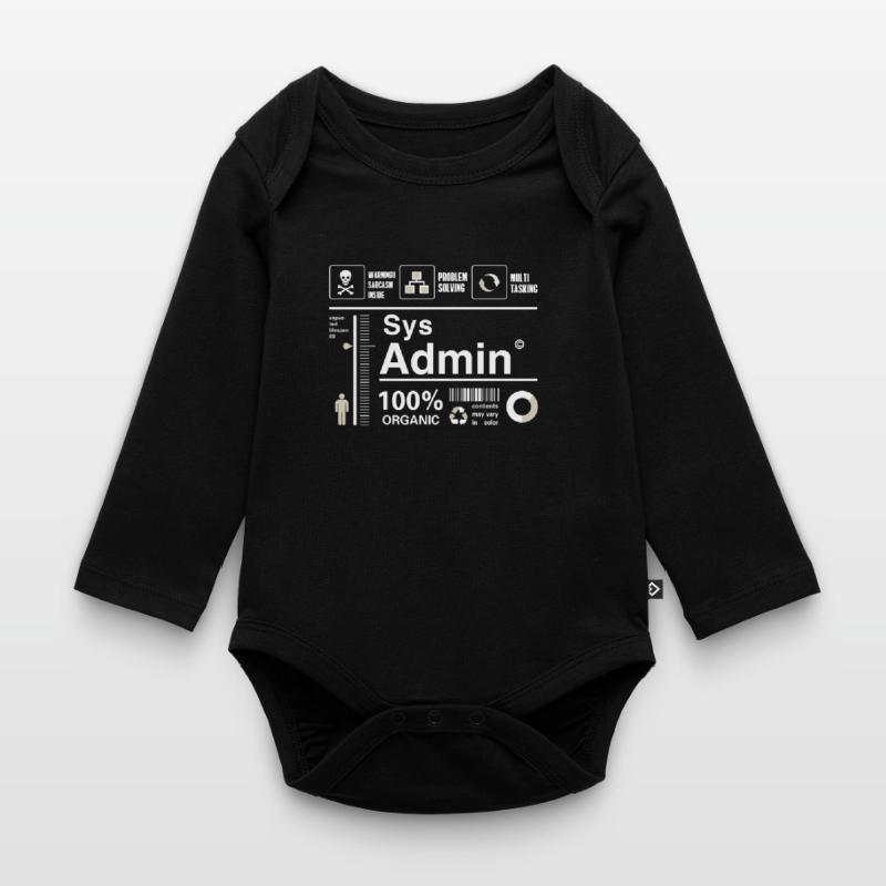 Sys Admin Programming Computer Nerd pc Board cpu Organic Longsleeve Baby Bodysuit