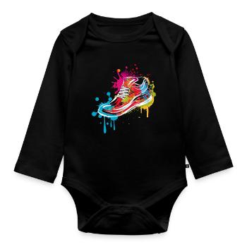 Graffiti Sneaker - Body Bébé bio manches longues - noir - Devant