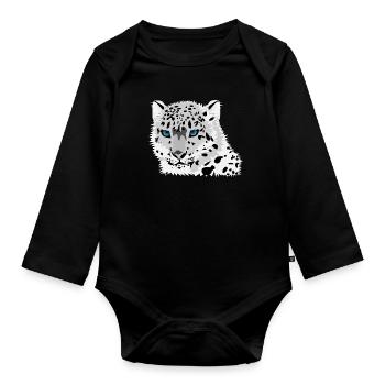 Chat de Léopard - Body Bébé bio manches longues - noir - Devant