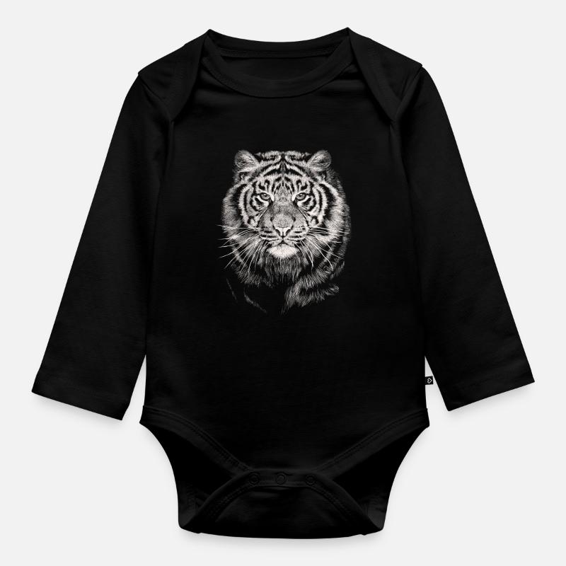 Tiger - Body Bébé bio manches longues - noir