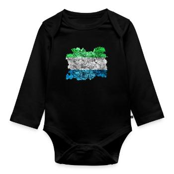 Sierra Leone Drapeau Vintage - Body Bébé bio manches longues - noir - Devant