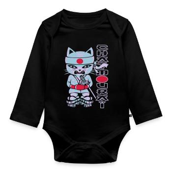 Chat mouraï flex - Baby Bio-Langarm-Body - Schwarz - Vorne