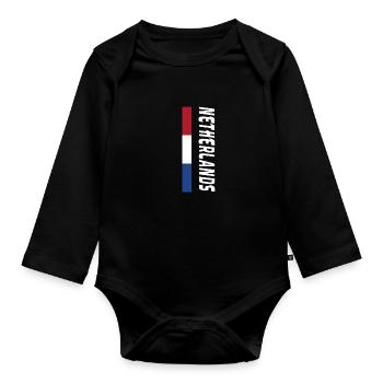 Niederlande / Geschenk / Geschenkidee - Baby Bio-Langarm-Body - Schwarz - Vorne