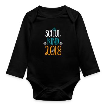 Kita Abgänger Schulkind Einschulung Kindergarten - Baby Bio-Langarm-Body - Schwarz - Vorne