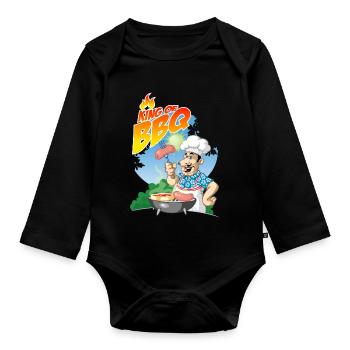 king of BBQ - Organic Longsleeve Baby Bodysuit - black - Front