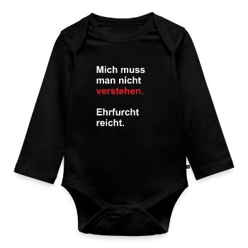 mich muss man nicht verstehen - Baby Bio-Langarm-Body - Schwarz - Vorne