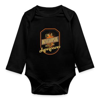 Entwickler - Baby Bio-Langarm-Body - Schwarz - Vorne