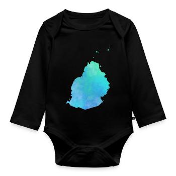 Mauritius - Baby Bio-Langarm-Body - Schwarz - Vorne