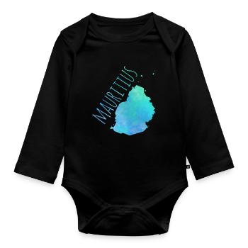 Mauritius - Baby Bio-Langarm-Body - Schwarz - Vorne
