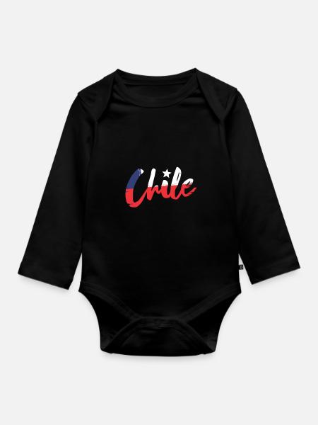 Chile - Chile Flagge - Chile Südamerika - Baby Bio-Langarm-Body - Schwarz