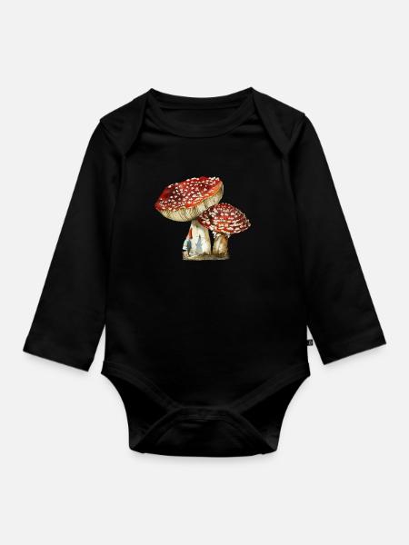 Gnom - Baby Bio-Langarm-Body - Schwarz