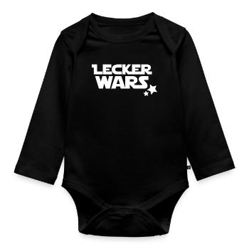 lecker wars - Baby Bio-Langarm-Body - Schwarz - Vorne