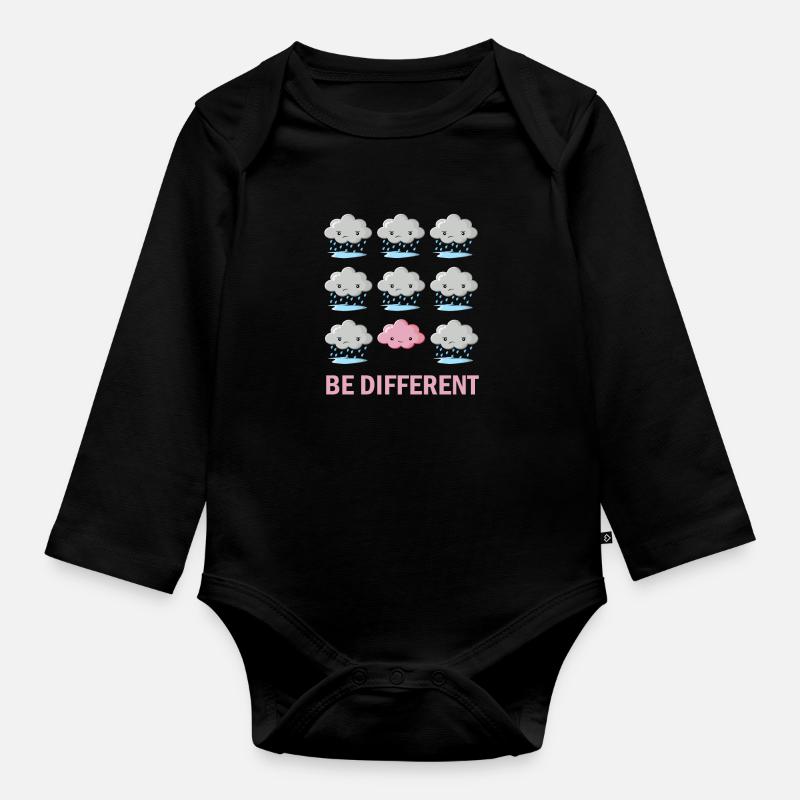 Être différent - Body Bébé bio manches longues - noir