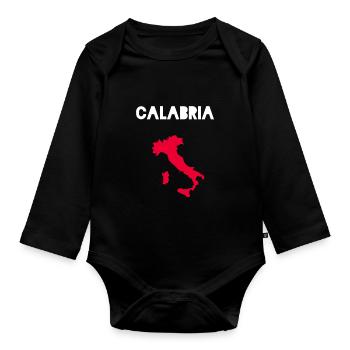 Calabria Italia Kalabrien Italien Shirt - Baby Bio-Langarm-Body - Schwarz - Vorne