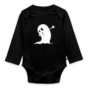 Dab Dance Gespenst I Halloween I Dabbing - Baby Bio-Langarm-Body - Schwarz - Vorne