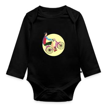 Vélo - vélo vélo - Body Bébé bio manches longues - noir - Devant