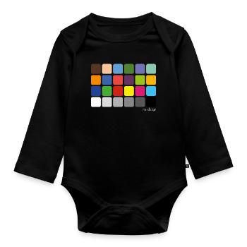 ColorChecker - Organic Longsleeve Baby Bodysuit - black - Front