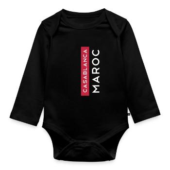 Casablanca Marokko Maroc Casablanca Souvenir - Baby Bio-Langarm-Body - Schwarz - Vorne