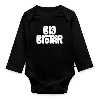 Big brother - Organic Longsleeve Baby Bodysuit - black - Front