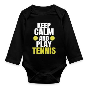 Dites tennis wimbledon - Body Bébé bio manches longues - noir - Devant