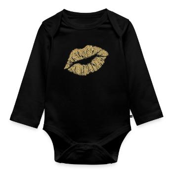 Baiser en or - Body Bébé bio manches longues - noir - Devant