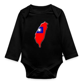 Drapeau de Taiwan - Body Bébé bio manches longues - noir - Devant