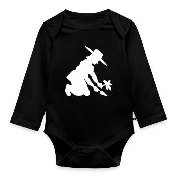 Garden - Plants - Gardening - Organic Longsleeve Baby Bodysuit - black - Front