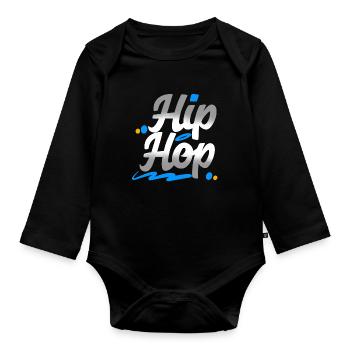 Hip hop - Body Bébé bio manches longues - noir - Devant