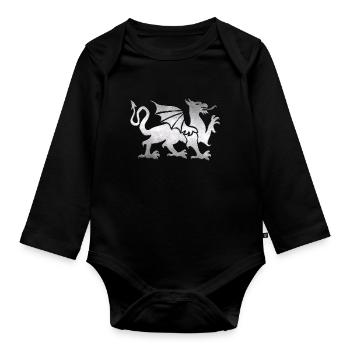 Mythical creature - Organic Longsleeve Baby Bodysuit - black - Front