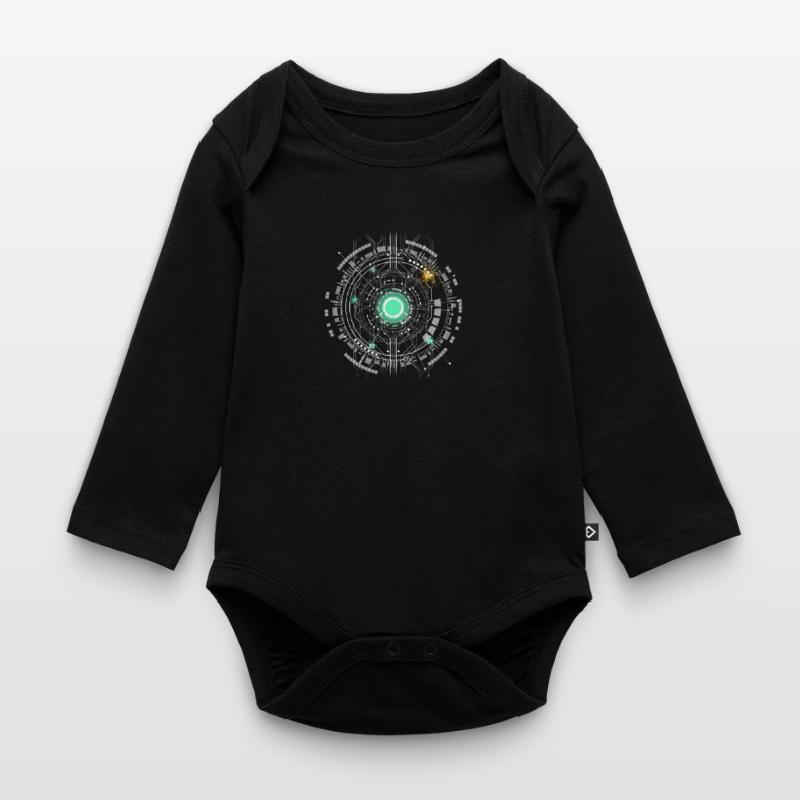 nerd CPU core ordinateur code pc carte spatiale Body Bébé bio manches longues