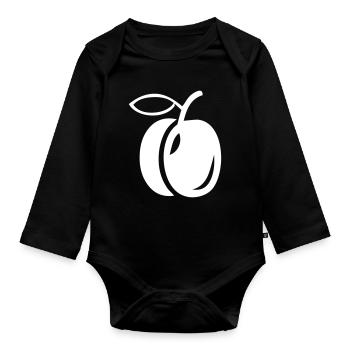 Eine Pflaume - Baby Bio-Langarm-Body - Schwarz - Vorne