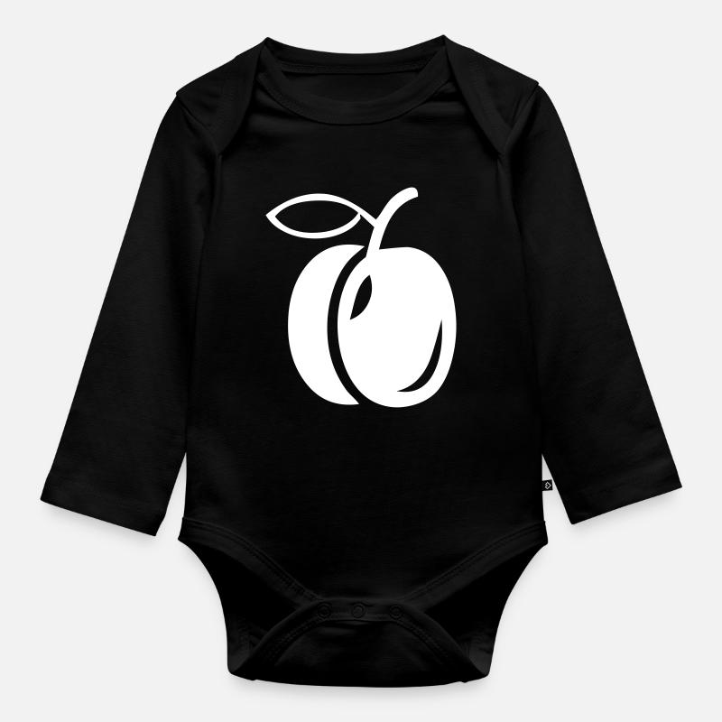 Eine Pflaume - Baby Bio-Langarm-Body - Schwarz