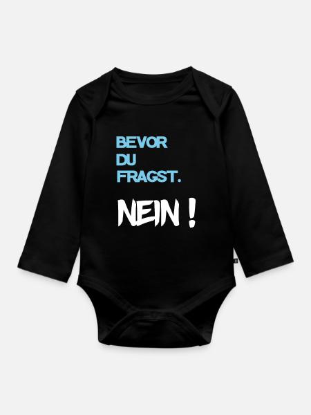 Cooler Spruch - Baby Bio-Langarm-Body - Schwarz