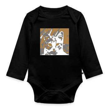 notre petit chat - Body Bébé bio manches longues - noir - Devant