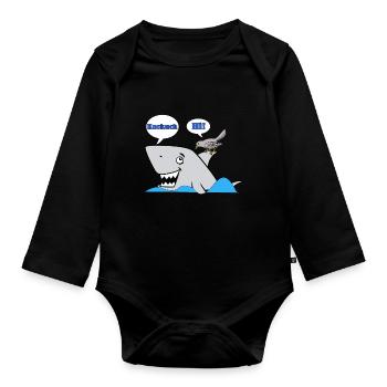 Coucou - requin - Body Bébé bio manches longues - noir - Devant