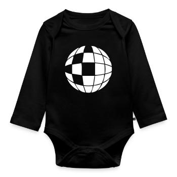 Disco ball disco ball - Organic Longsleeve Baby Bodysuit - black - Front