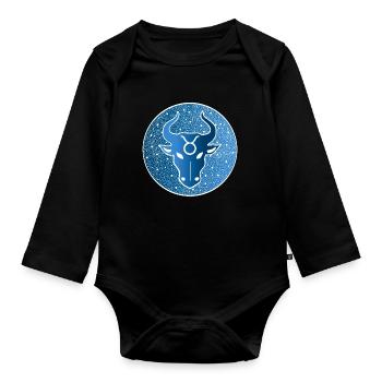 Sternzeichen: Stier - Baby Bio-Langarm-Body - Schwarz - Vorne
