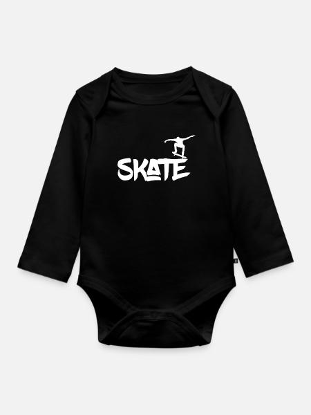 Skater Skate - Baby Bio-Langarm-Body - Schwarz