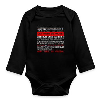 AMATEURS DE MUSIQUE HOUSE - Body Bébé bio manches longues - noir - Devant