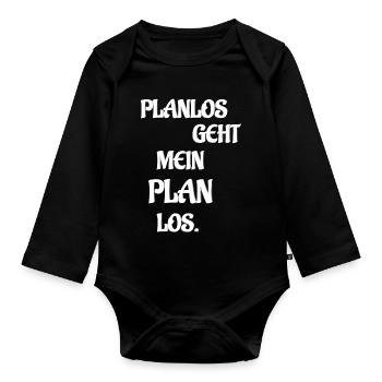 PLANLOS GOES MY PLAN LOS - Organic Longsleeve Baby Bodysuit - black - Front