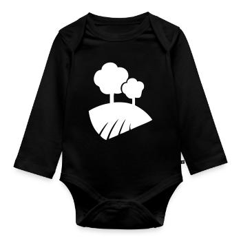 Landschaft mit Bäumen - Baby Bio-Langarm-Body - Schwarz - Vorne