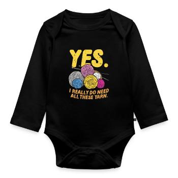 Knit - Organic Longsleeve Baby Bodysuit - black - Front