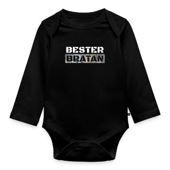 Best Bratan brother buddy Digga - Organic Longsleeve Baby Bodysuit - black - Front