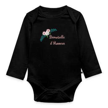 Brautjungfer - Bukolische Sammlung - Baby Bio-Langarm-Body - Schwarz - Vorne