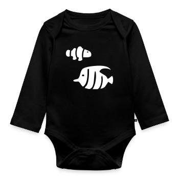 Clown fish - Organic Longsleeve Baby Bodysuit - black - Front